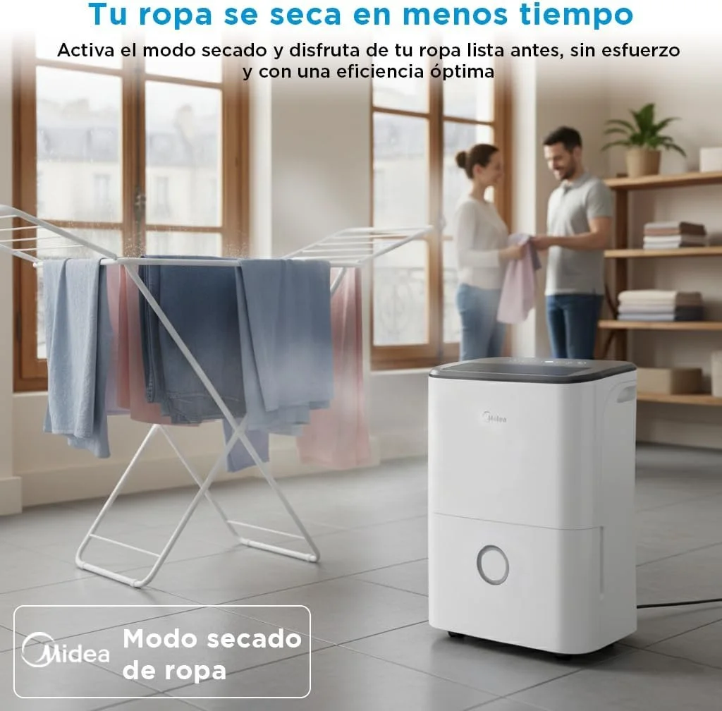 Midea 20L secando ropa
